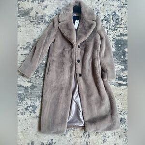 NWT - Banana Republic Size S faux fur long coat